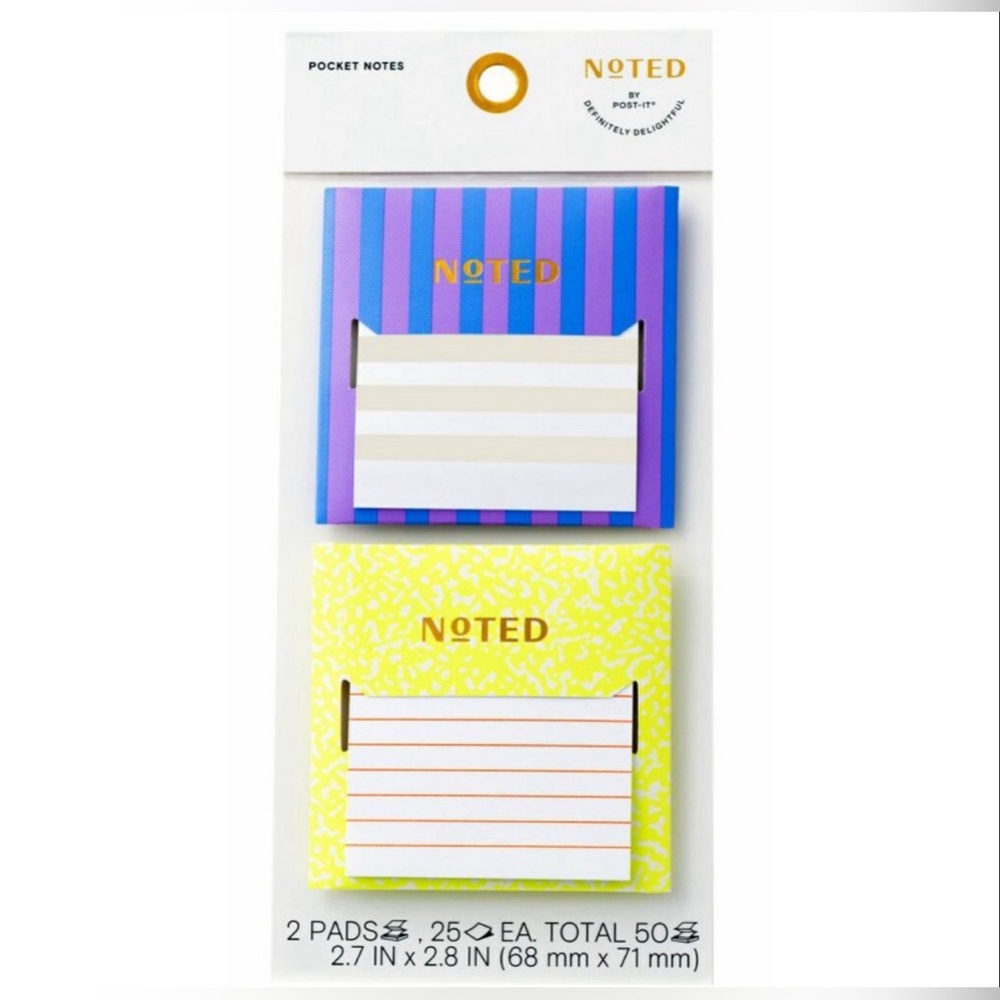 Noted by Post-it Pocket Notes, Multi-Color 2
Sticky Notes Pads
